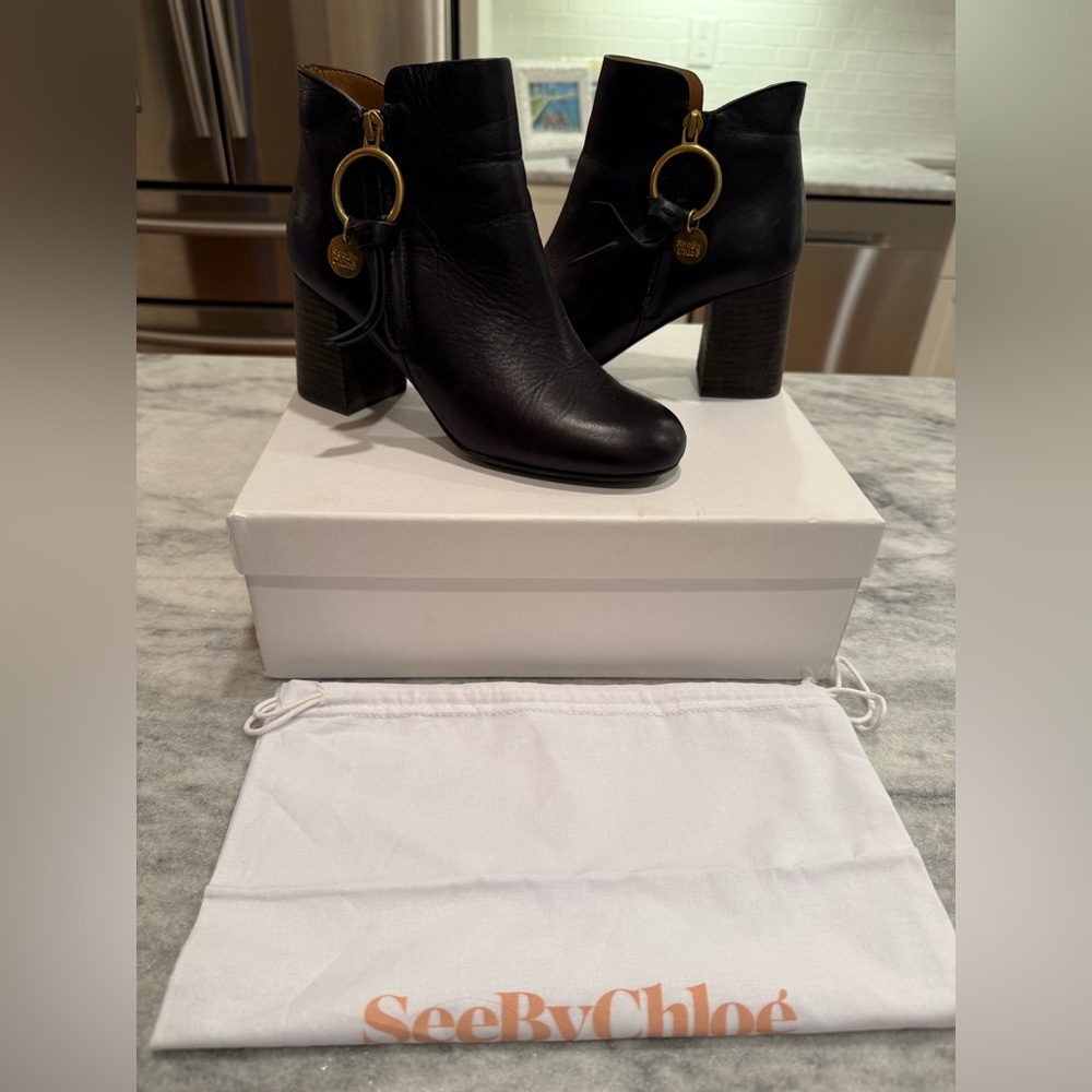 See by Chloe Black Ankle Boots